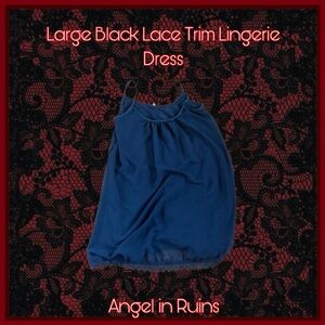 Black Lace Trim Slip Dress